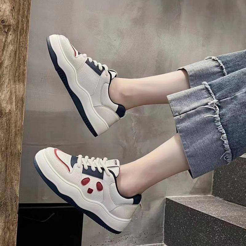 Modische Plateauschuhe mit zunehmender Höhe für Damen im Herbst und Winter, neue runde Zehenpartie aus echtem Leder, Freizeitschuhe, bequeme Sport-Panda-Pumps 40 von Joom DACH