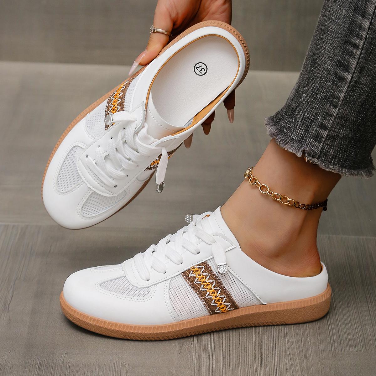 Modische Sandalen Halbsatz Freizeitschuhe Lässig Kunstleder Leichtgewichtige Walking-Sneaker Minimalistische Schuhe für Damen 36 von Joom DACH