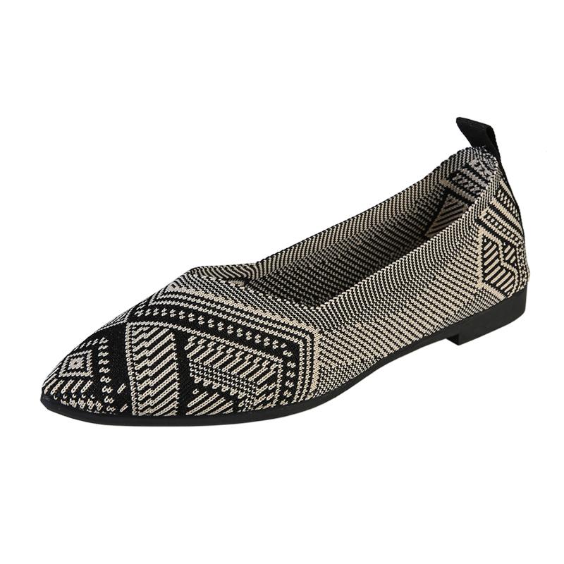 Modische Schuhe für Damen Frühling und Herbst Damen Ballerinas Mischfarben Spitzschuh Slipper Flache Sohle Zapatillas De Mujer 42 schwarz von Joom DACH