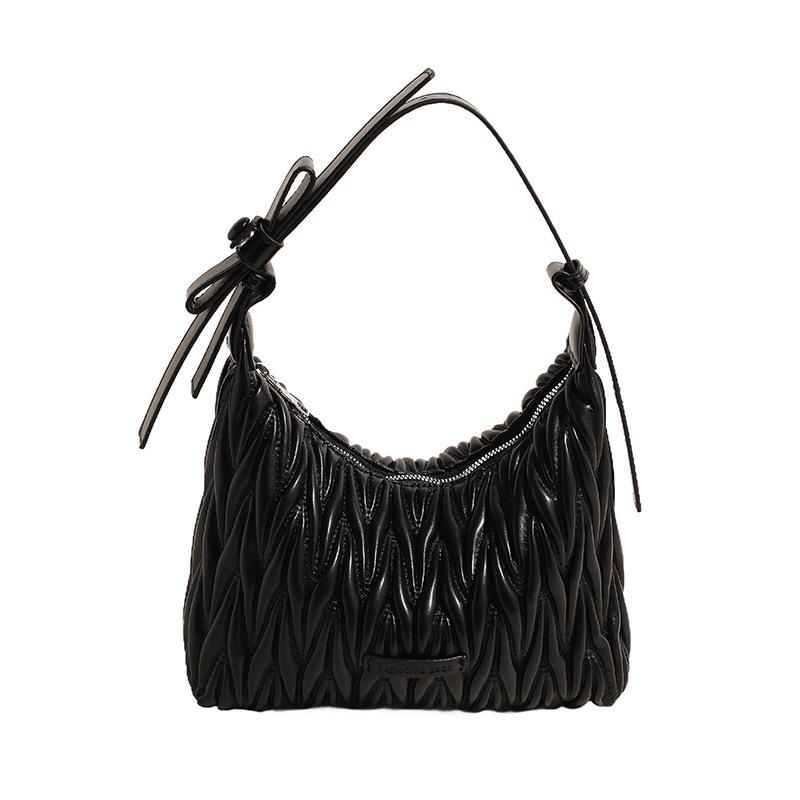 Modische Tasche Damen Neue Vielseitige Plissierte Schulter Messenger Bag Damen schwarz von Joom DACH