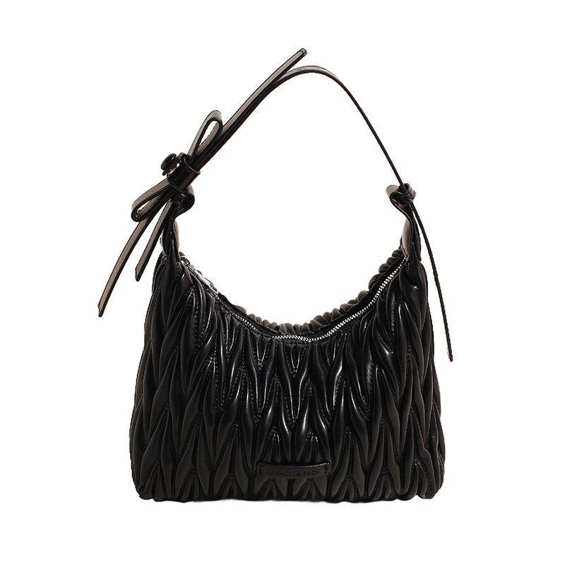 Modische Tasche Damen Neue Vielseitige Plissierte Schulter Messenger Bag Damen schwarz von Joom DACH