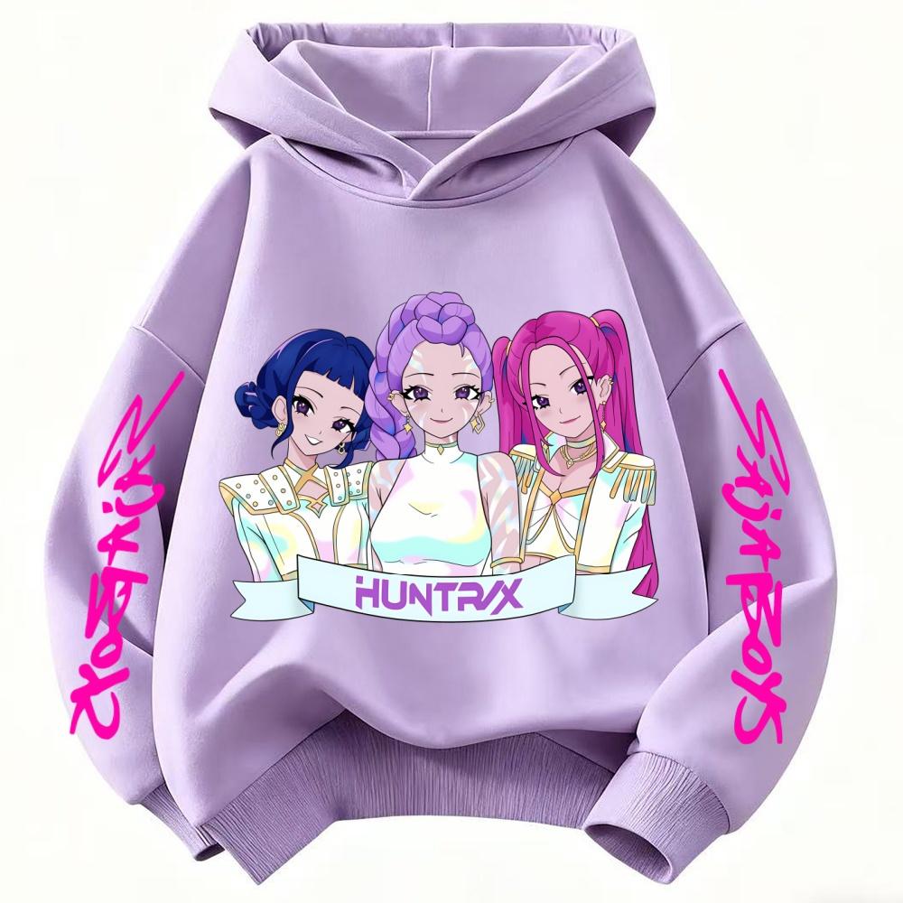 Modische Trendige Devil Hunter Kinder-Hoodies Bequeme Warme Herbst- und Winterkleidung für Kinder Pullover für Mädchen Jungen 130 violett von Joom DACH