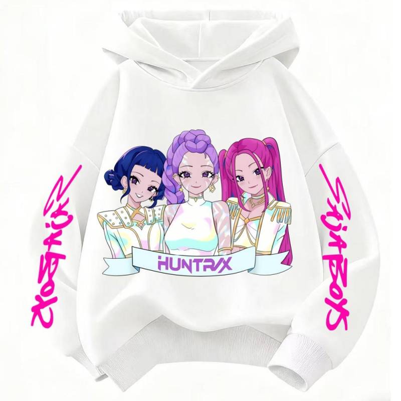 Modische Trendige Devil Hunter Kinder-Hoodies Bequeme Warme Herbst- und Winterkleidung für Kinder Pullover für Mädchen Jungen 140 weiß von Joom DACH