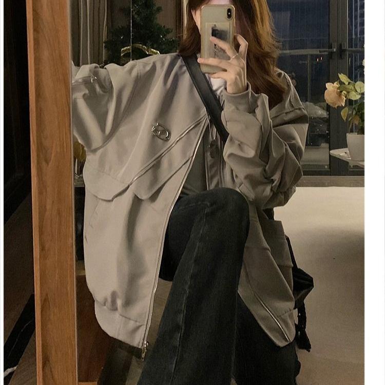 Modische Winterjacke für Damen, lockere Arbeitsjacke im Baseball-Stil mit Baumwollpolsterung XXL von Joom DACH