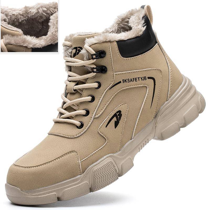Modische Winterstiefel Arbeitssicherheitsschuhe für Männer Anti-Smash Anti-Pannen Unzerstörbare Schuhe Stahlkappenstiefel Sicherheitsschutzschuhe 39 von Joom DACH