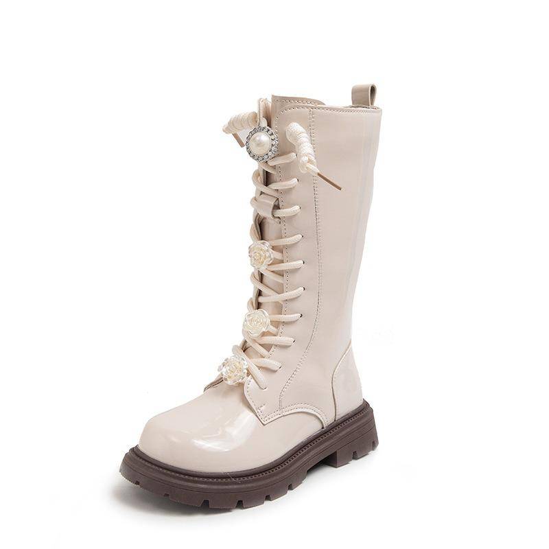 Modische Winterstiefel aus Plüsch für Mädchen mit hohem Schaft 30 beige von Joom DACH