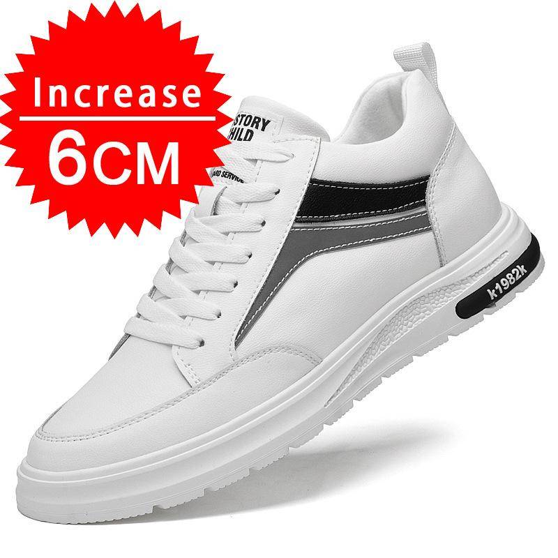Modische neue Sportschuhe für Herren mit einer Innenhöhe von 8 cm, Freizeitschuhe für Männer, Schuhe mit Erhöhung aus echtem Leder 44 von Joom DACH
