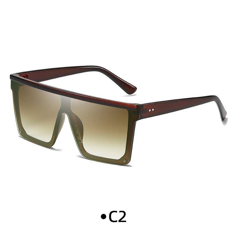 Modische quadratische Vintage-Sonnenbrille für Herren, einteiliger Rahmen, mit Farbverlauf, nicht polarisierte Sonnenbrille zum Autofahren im Freien von Joom DACH