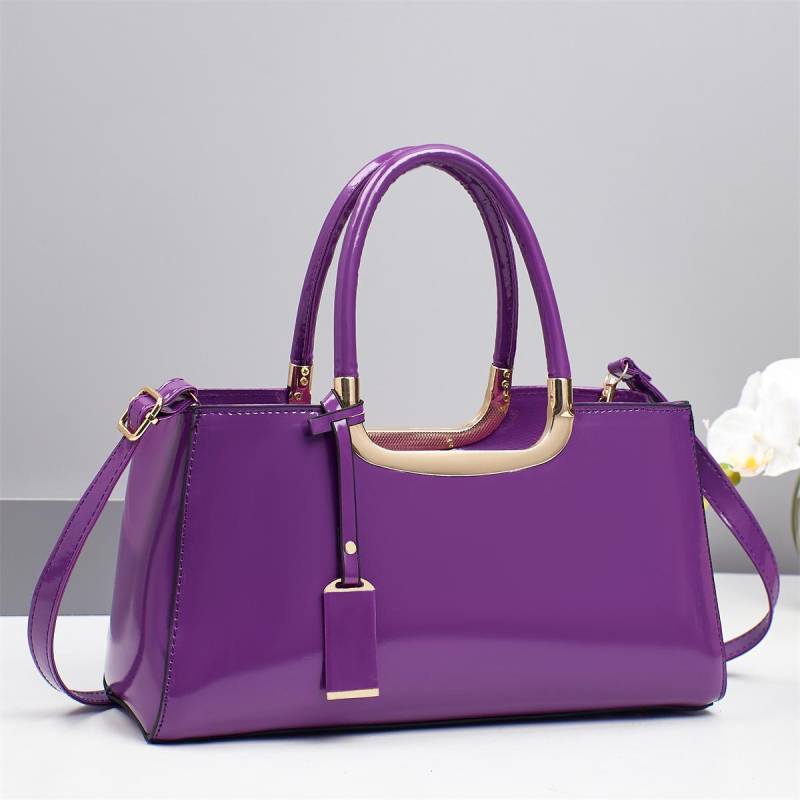 Modische rote Lackleder Damen Crossbody Braut Handtasche - 2025 Neue Abendtasche violett von Joom DACH