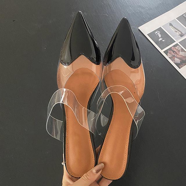 Modische rote herzförmige spitze Stiletto-High Heels Damen Pantoletten Hausschuhe PVC-Riemen Schuhe Damen Kleid Pumps Sandalen 39 schwarz von Joom DACH