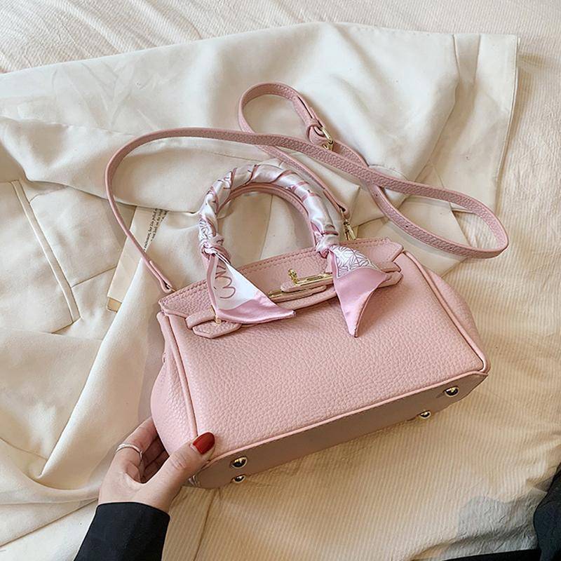 Modische und strukturierte einfarbige Tasche, vielseitige Umhängetasche, modische Schulterhandtasche, lässige Tasche für Damen one size rosa von Joom DACH