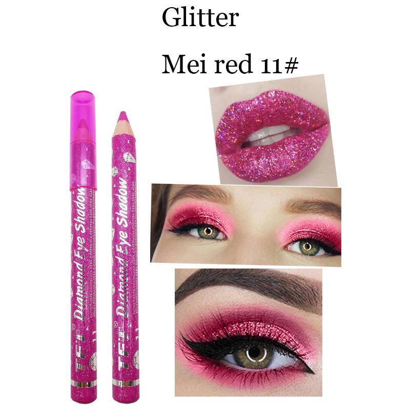 Modischer, langlebiger, wasserfester, glitzernder, farbiger Eyeliner, Lidschatten, Augen-Make-up-Kosmetik 11 von Joom DACH