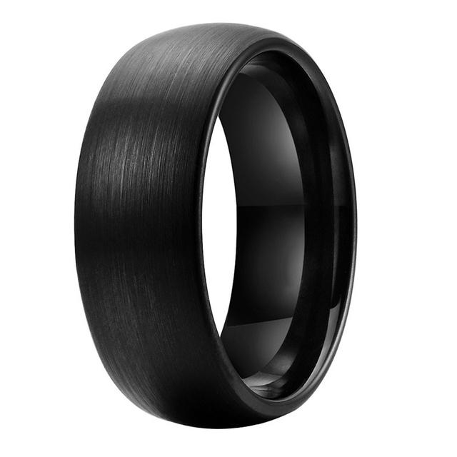 Modischer 8 mm gewölbter Wolframkarbidring mit silberfarbenen abgeschrägten Kanten, Edelstahl-Eheringe für Männer, Premium-Schmuck 7 von Joom DACH