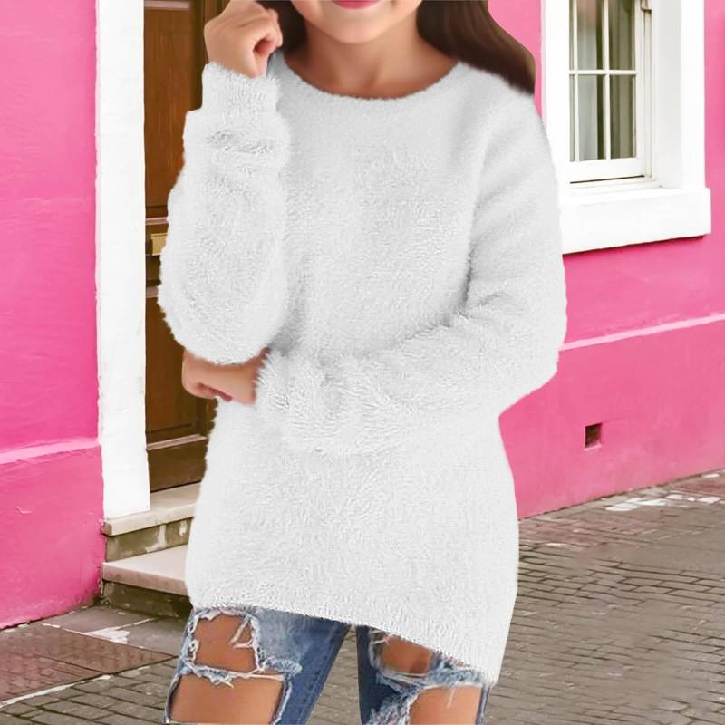 Modischer Kinder-Warmer und Vielseitiger Rundhals-Pullover 150 weiß von Joom DACH