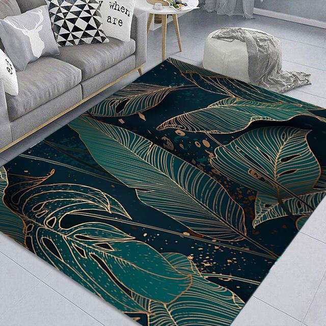 Modischer smaragdgrüner Marmor-Wohnzimmer-Schlafzimmer-Teppich, Badezimmer-Anti-Rutsch-Teppich, Yoga-Matte, Heim-Schlafzimmer-Dekoration, pelziger Kinderteppich 80cm x 120cm von Joom DACH