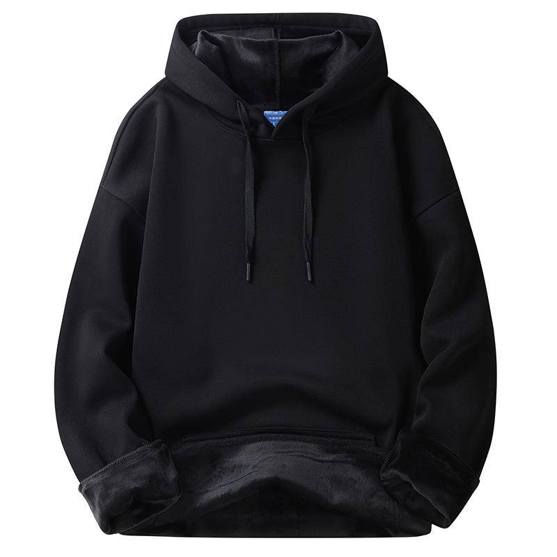 Modisches Kapuzenpullover für Herren, Herbst und Winter, einfarbig, gepolstert und verdickt, Sweatshirt, Tide Couple Jacket 4XL [Recommended 180-100kg] von Joom DACH