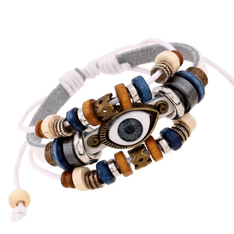 Modisches Pu-Leder-Armband, Schmuck, Augen, Vintage-Stil für Männer und Frauen weiß von Joom DACH