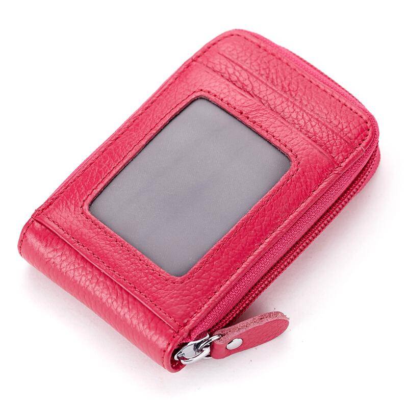 Modisches Unisex-Mini-Kartenetui aus Leder rose rot von Joom DACH