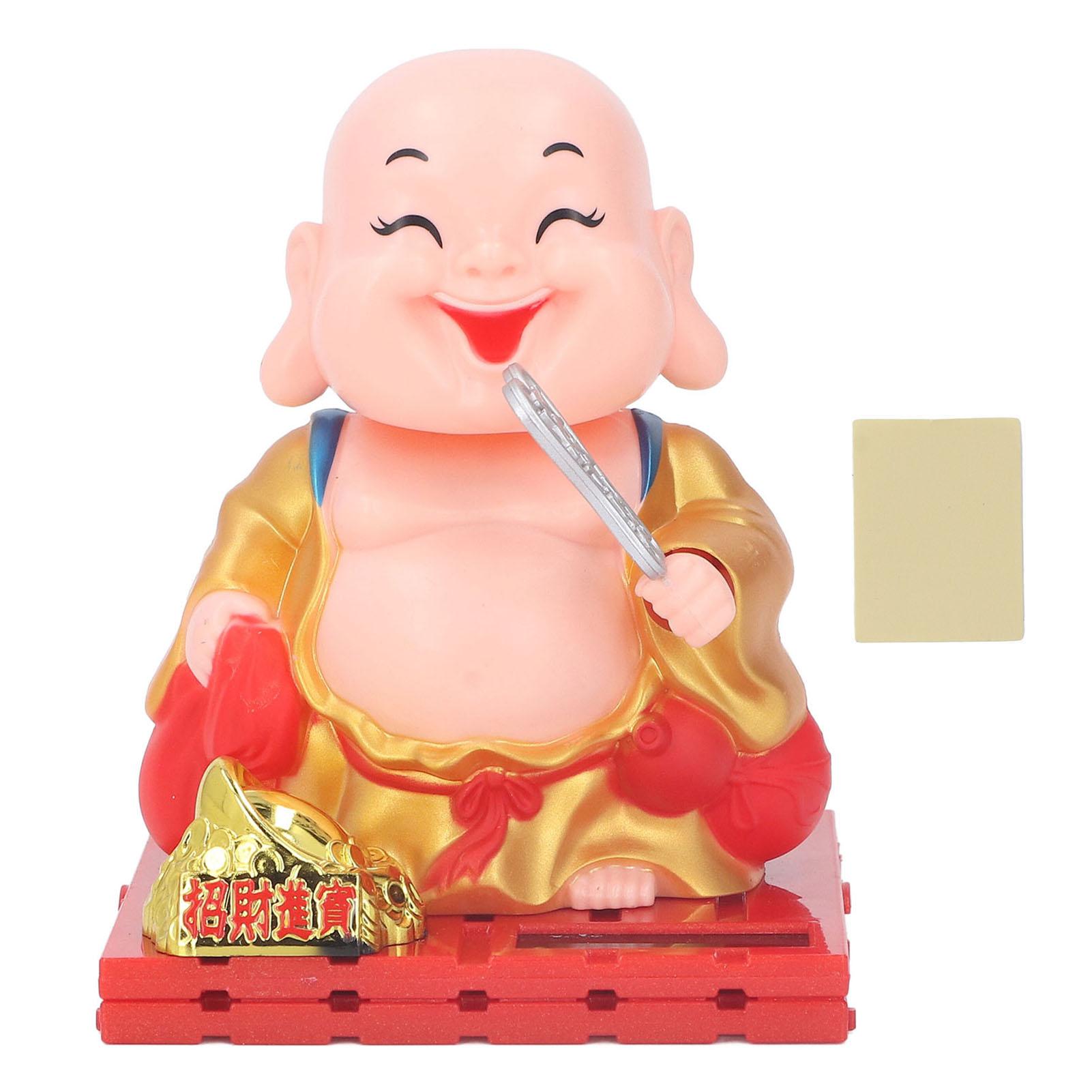 Mönchsdekoration mit Solarenergie Automatisch Schüttelnde Hand Buddha-Statue Figur Für Heim Auto Ornamente L Large goldgelb von Joom DACH