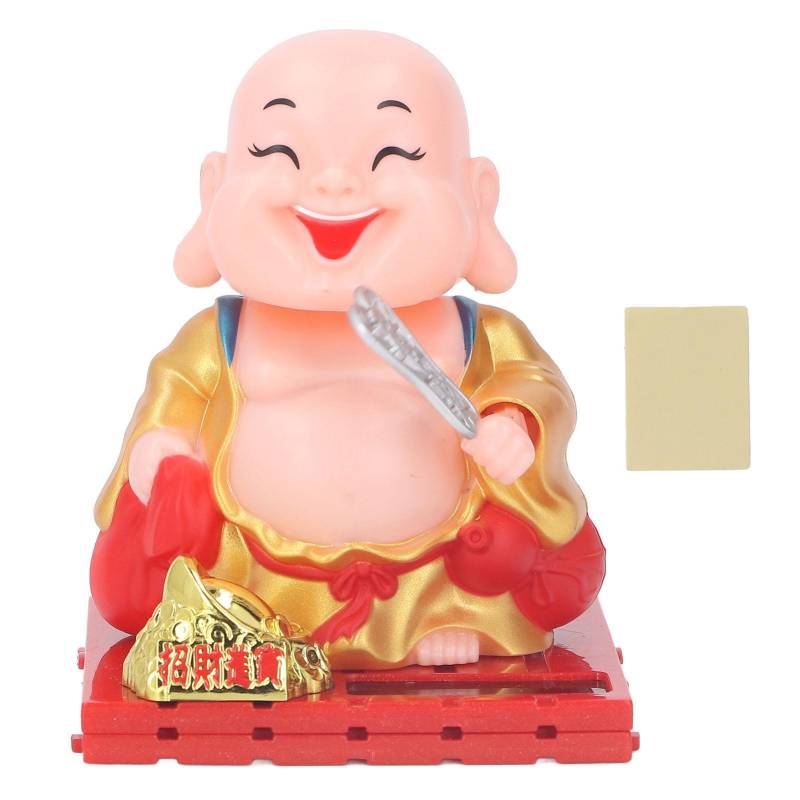 Mönchsdekoration mit Solarenergie Automatisch Schüttelnde Hand Buddha Statue Figur Für Zuhause Auto Ornamente S S goldgelb von Joom DACH