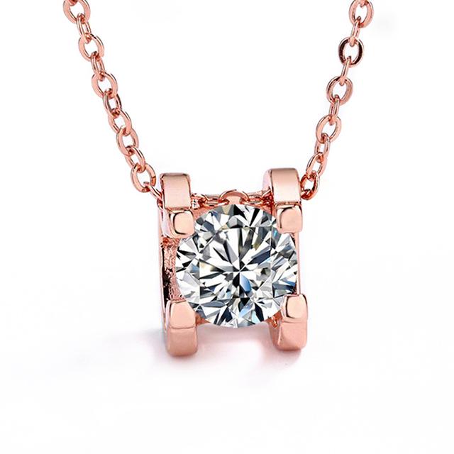 Moissanit Anhänger Halskette Massiv 925 Sterlingsilber Diamanttest Bestanden 1ct D Farbe Echtschmuck Frau Mädchen Geschenk gold von Joom DACH