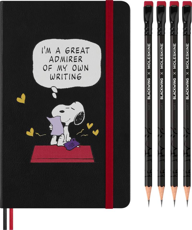 Moleskine Notizbuch Bleistift Peanuts Geschenkbox Set mit 4 Blackwing Black LEPE01THMBOX 2, Bleistifte, schwarz von Joom DACH