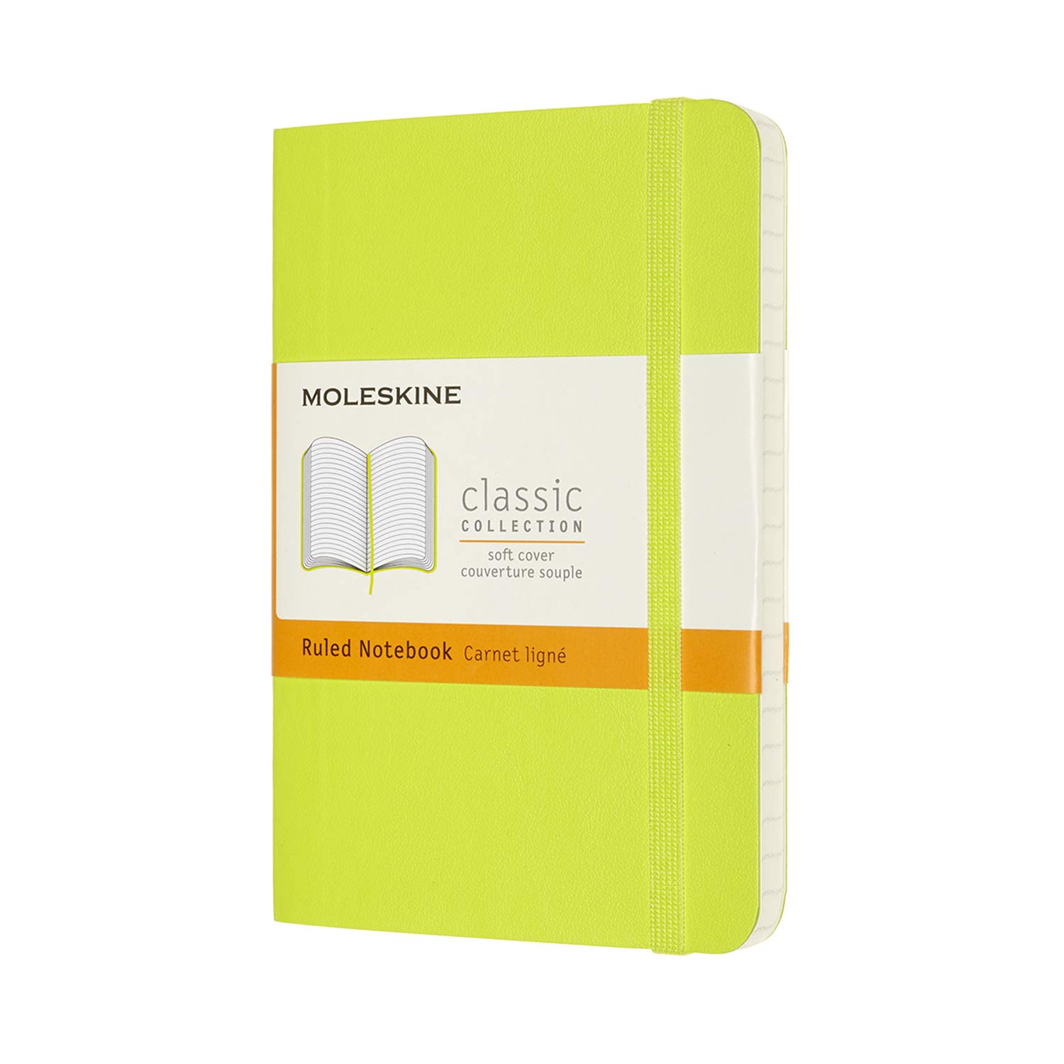 Moleskine QP611C2 Notizbuch, klassisches Notizbuch, Softcover, horizontale Lineatur, Taschenformat (B x H x H): 3,5 x 5,5 Zoll (9 x 14 cm), Zitronengrün von Joom DACH