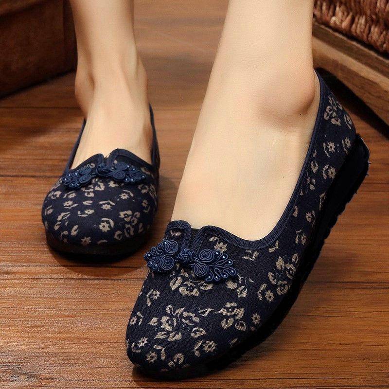 Mom Single Schuhe Mesh Schuhe Ethno-Stil Damenschuhe Stoffschuhe Freizeitschuhe Damen Alte Peking Stoffschuhe Arbeitsschuhe 40 blau von Joom DACH