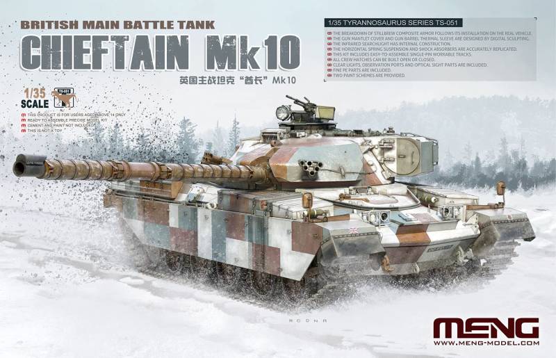 Mon Model Britischer Kampfpanzer Chieftain, Plastikmodell MTS051 1/35 Mk.10 von Joom DACH