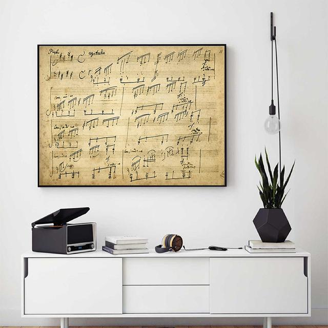 Mondscheinsonate Original handgeschriebene Partitur Vintage Poster Leinwandgemälde Ludwig Van Beethoven Kunstwerk Drucke Musik Wanddekoration 21cm×30cm NoFrame von Joom DACH