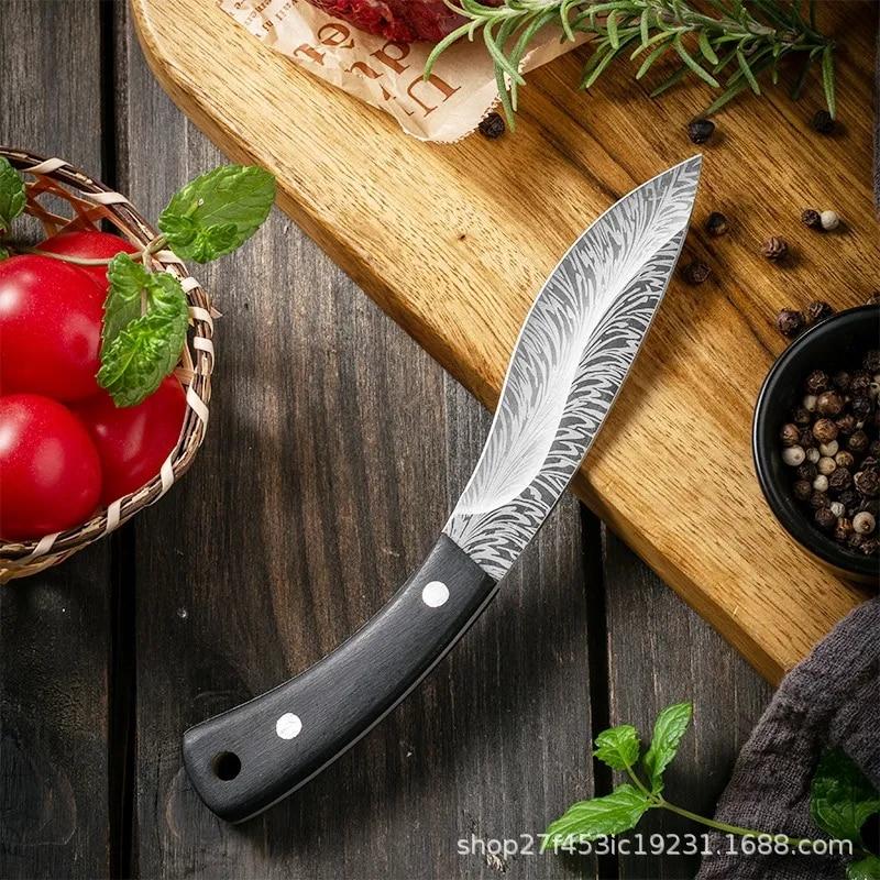 Mongolisches Fleischessmesser, handgefertigtes geschmiedetes Messer, Schafmesser, Obstmesser, Ausbeinmesser Outdoor BBQ Fleischbeil Jagdmesser rot von Joom DACH