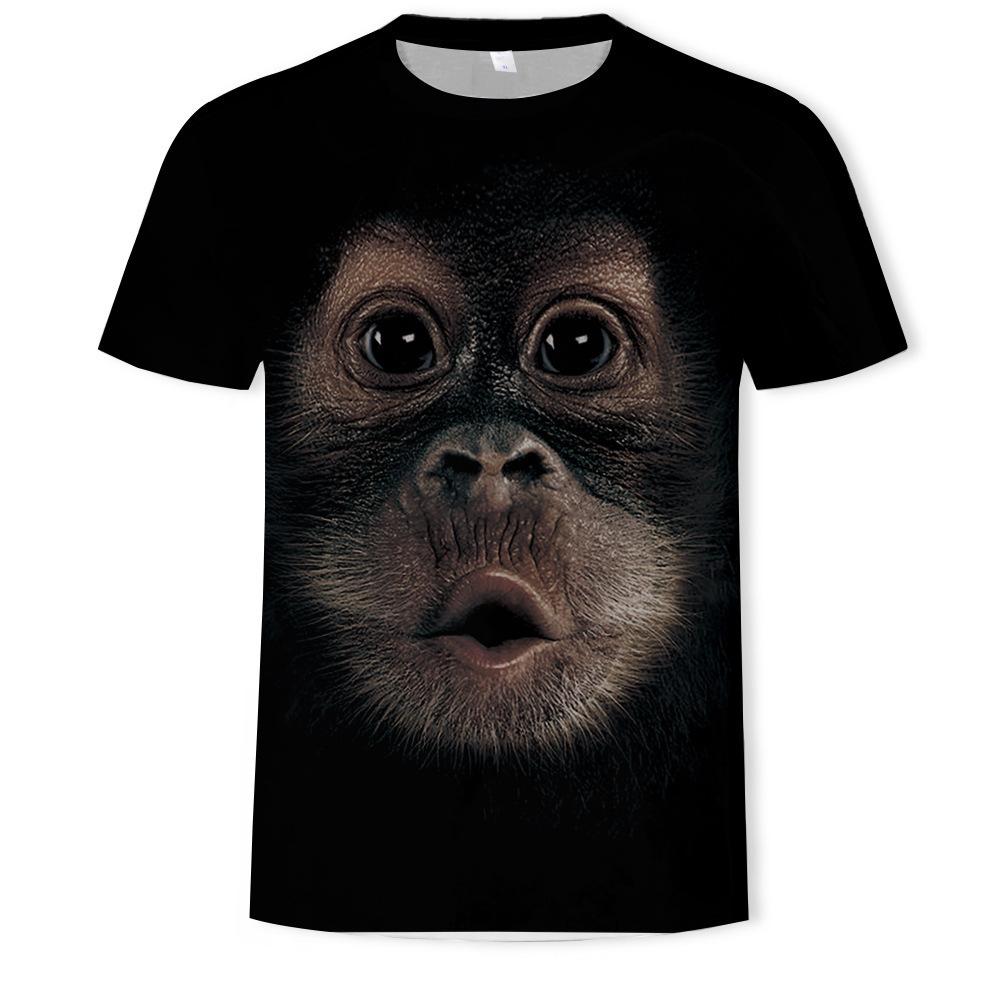 Monkey Gorilla Herren-T-Shirt, 3D-Digitaldruck, kurzärmelig, Sommer-T-Shirts, Herren L von Joom DACH