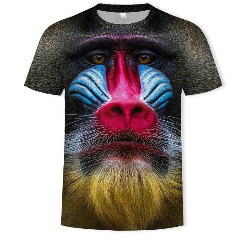 Monkey Gorilla Herren-T-Shirt, 3D-Digitaldruck, kurzärmelig, Sommer-T-Shirts, Herren XL von Joom DACH