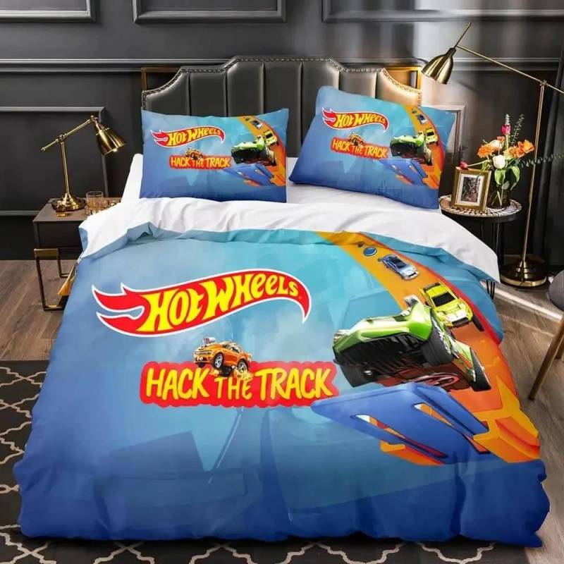 Monster Truck Hot Wheel 3D-gedruckter Bettbezug Kissenbezug Bettwäscheset Twin Full Queen King Size für Schlafzimmerdekor 01 70x133cm 2pcs von Joom DACH