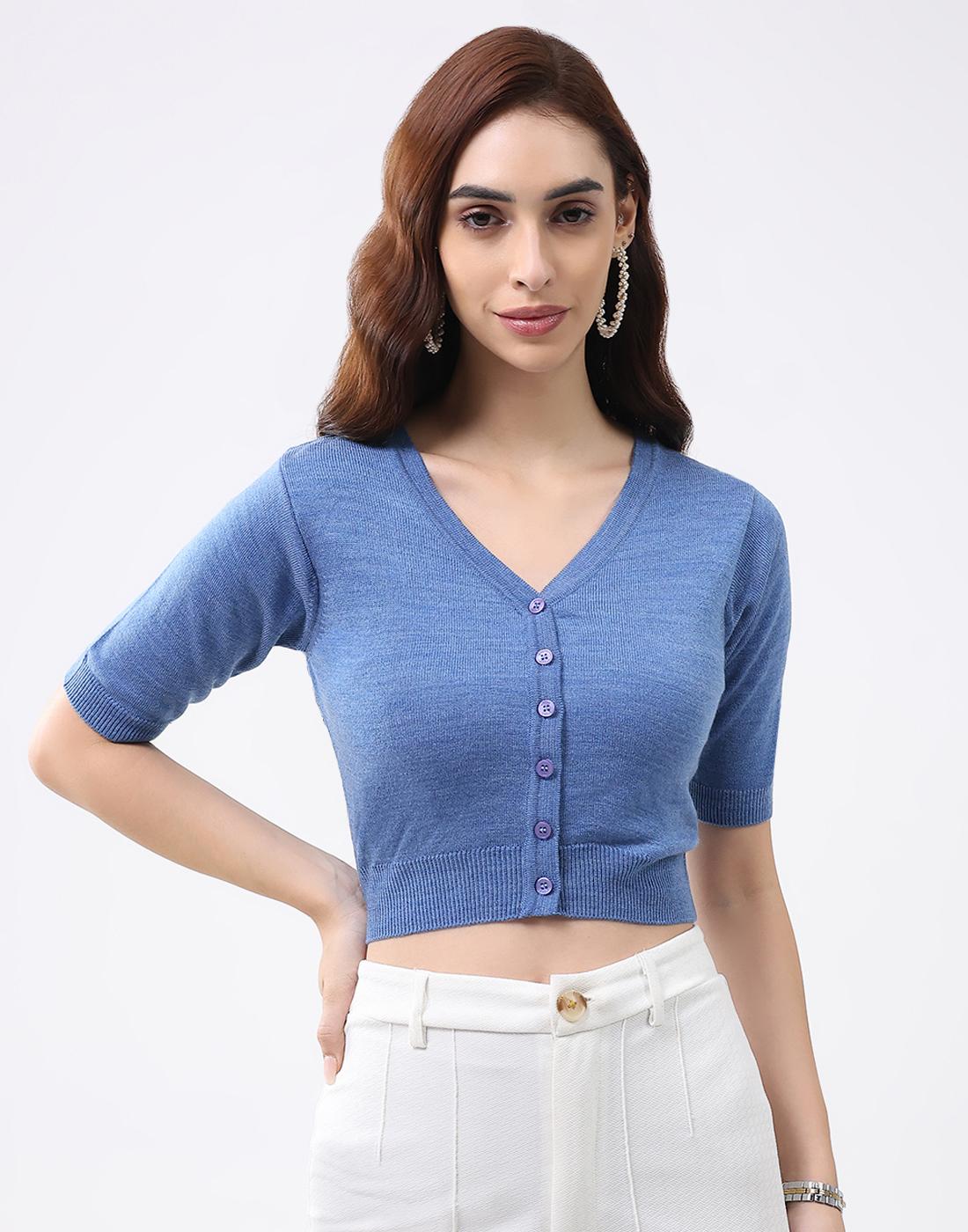 Monte Carlo Damen Bluse Regular Fit 2XL blau von Joom DACH