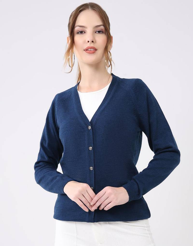 Monte Carlo Damen Strickjacke Regular Fit 2XL blau von Joom DACH