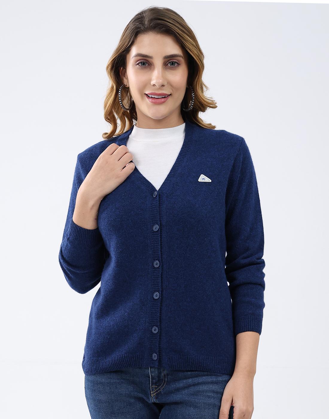 Monte Carlo Damen Strickjacke Regular Fit XXL dunkelblaue von Joom DACH