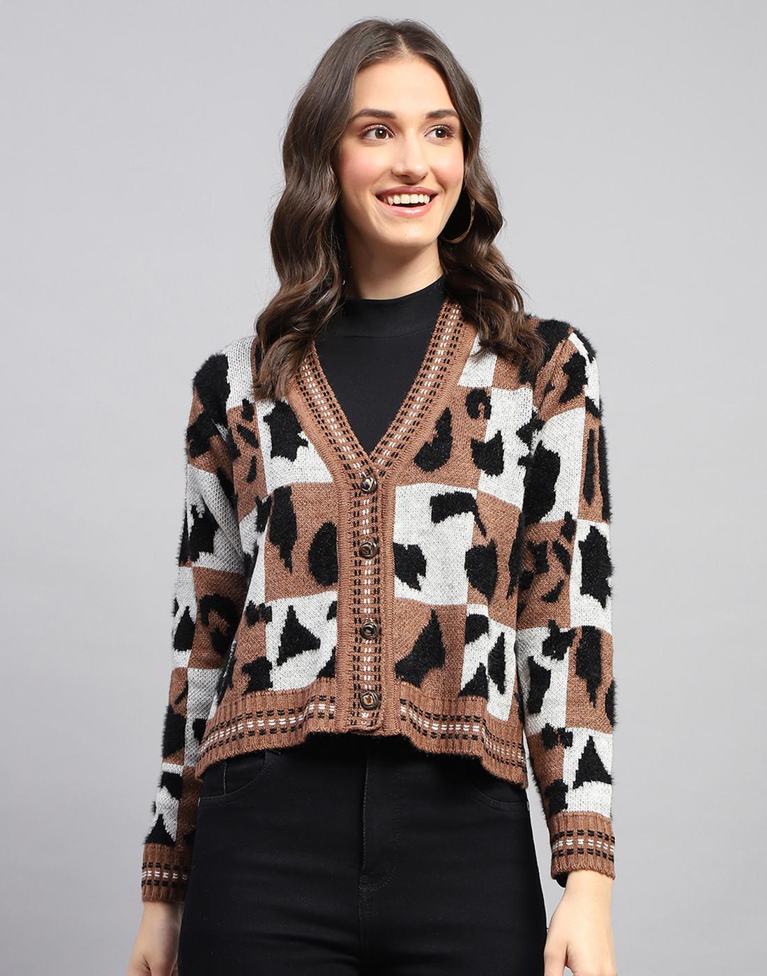 Monte Carlo Damen Strickjacke Regular Fit M hellbraune von Joom DACH