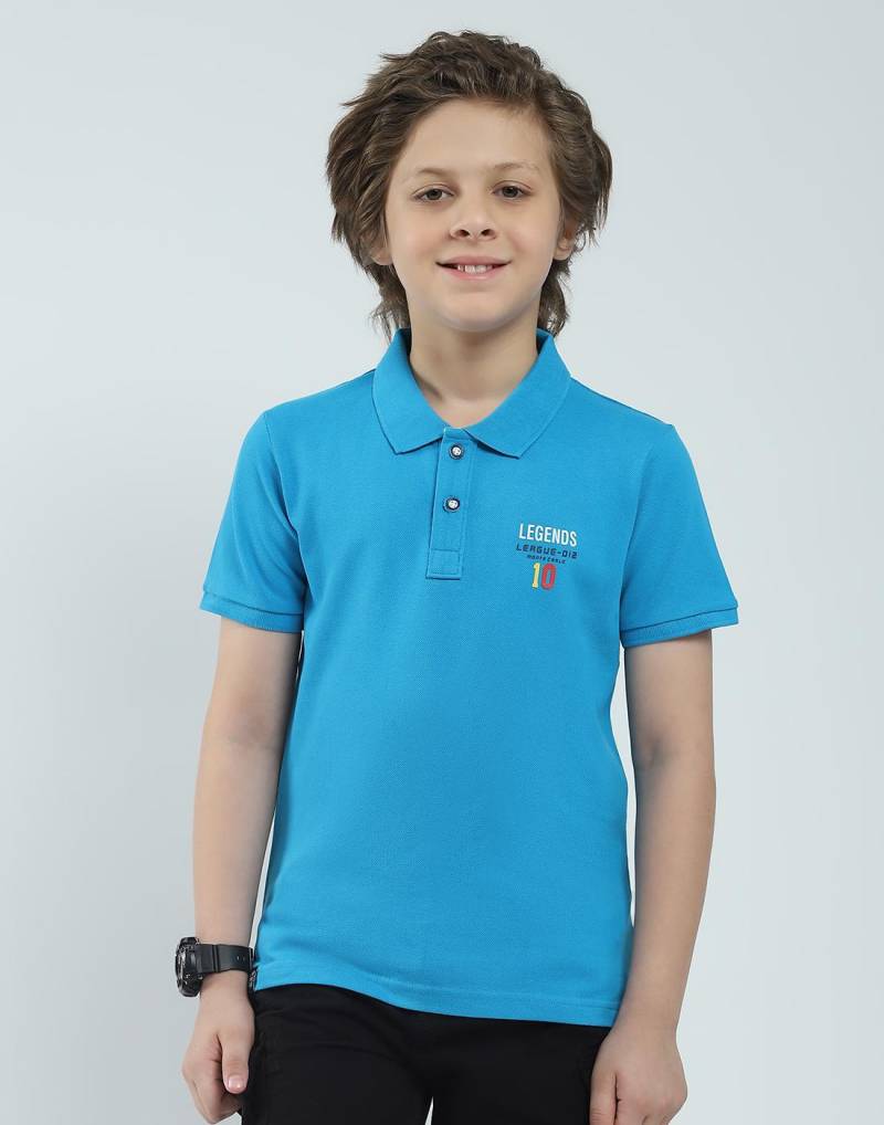Monte Carlo Herren Regular Fit Uni Kurzarm Polo-Shirt 11-12 Years blau von Joom DACH