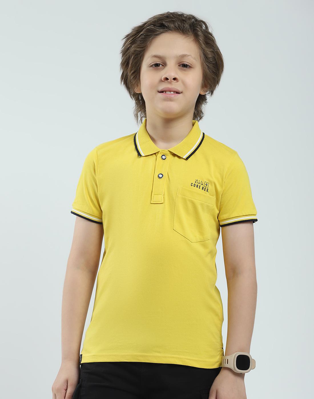 Monte Carlo Herren Regular Fit Uni Kurzarm Polo-Shirt 11-12 Years senfgelb von Joom DACH