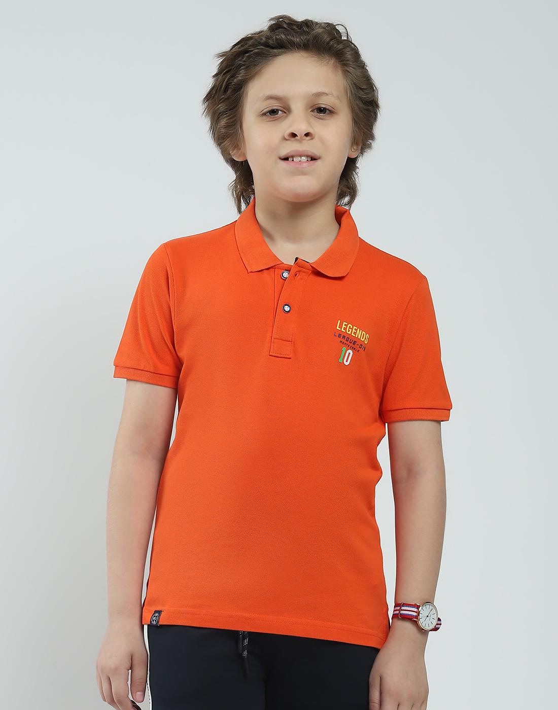 Monte Carlo Herren Regular Fit Uni Kurzarm Polo-Shirt 9-10 Years orange von Joom DACH