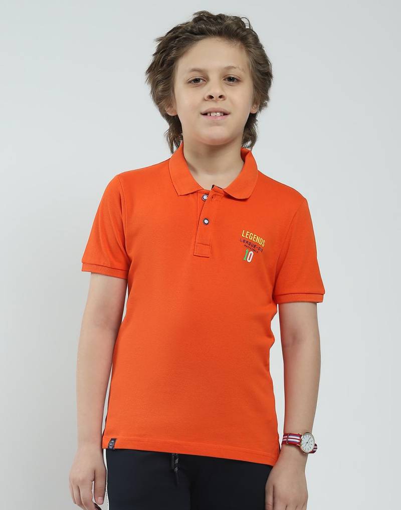 Monte Carlo Herren Regular Fit Uni Kurzarm Polo-Shirt 9-10 Years orange von Joom DACH