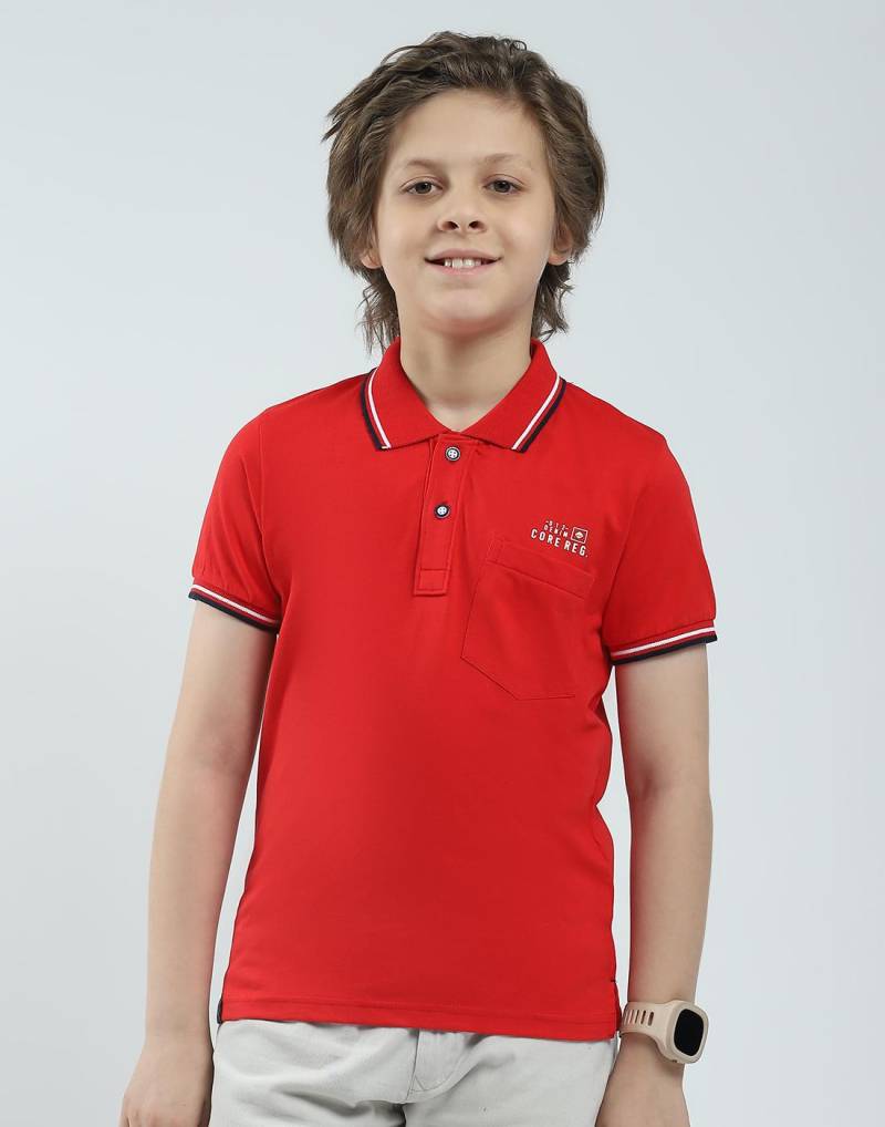 Monte Carlo Herren Regular Fit Uni Kurzarm Polo-Shirt 9-10 Years rot von Joom DACH