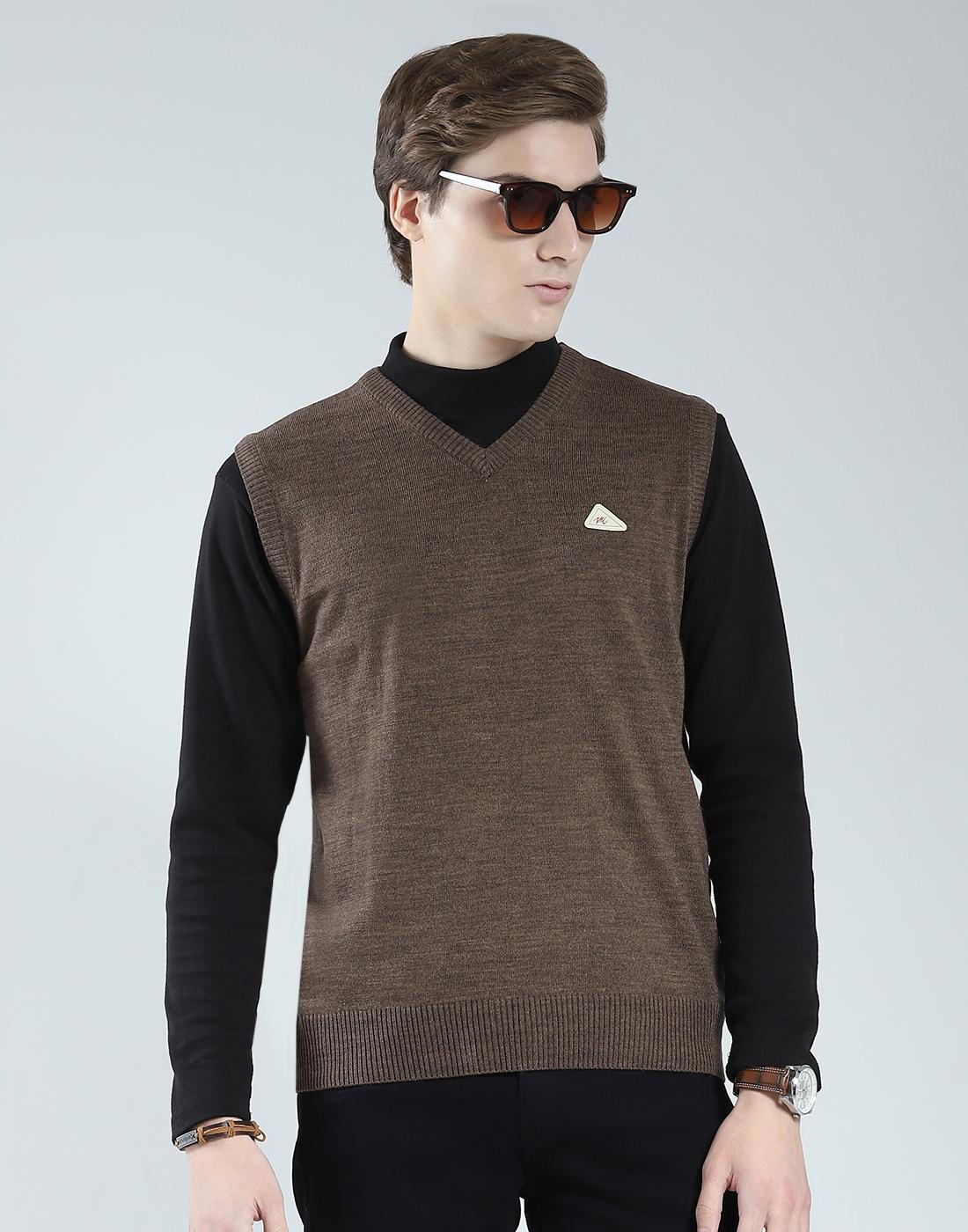 Monte Carlo Herren V-Ausschnitt Ärmelloser Pullover 2XL braun von Joom DACH