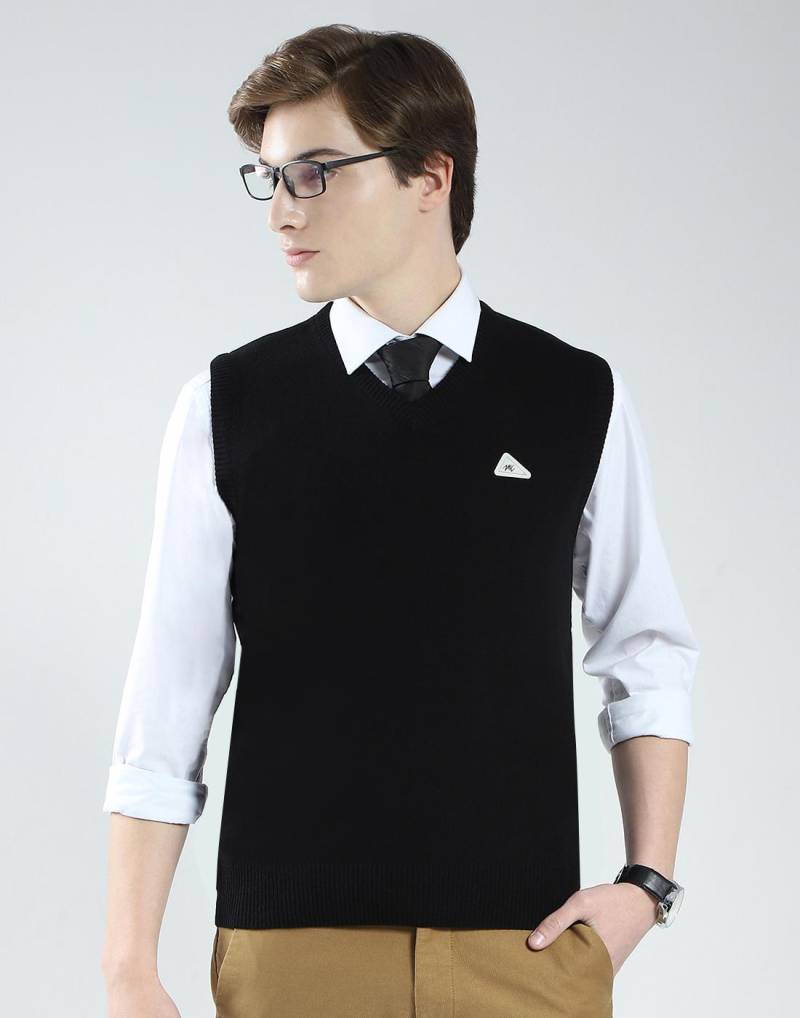 Monte Carlo Herren V-Ausschnitt Ärmelloser Pullover 2XL schwarz von Joom DACH