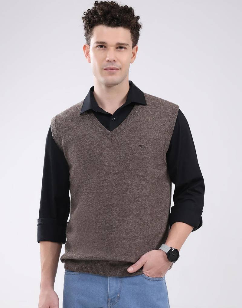 Monte Carlo Herren V-Ausschnitt Ärmelloser Pullover XL braun von Joom DACH