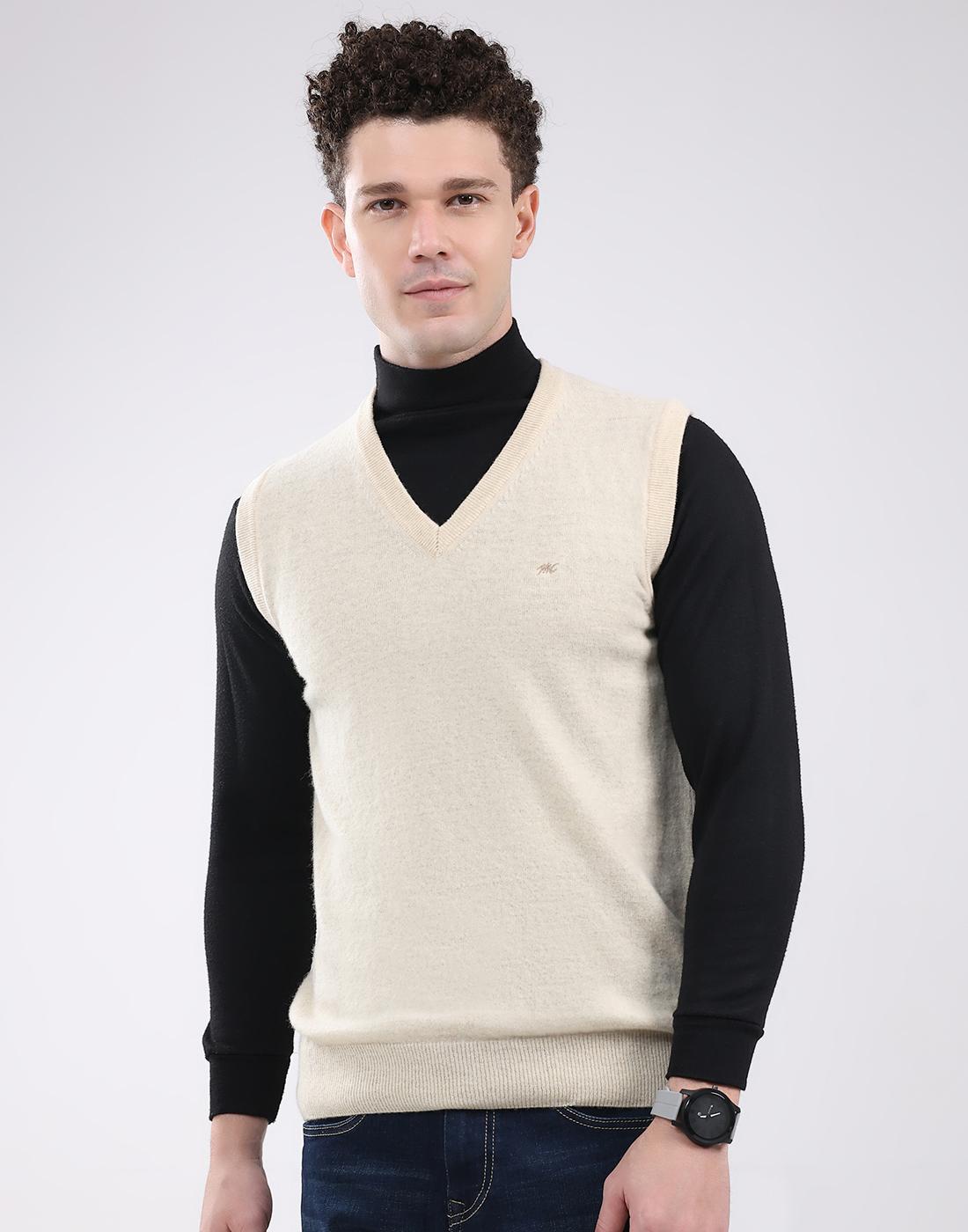 Monte Carlo Herren V-Ausschnitt Ärmelloser Pullover XL creme von Joom DACH