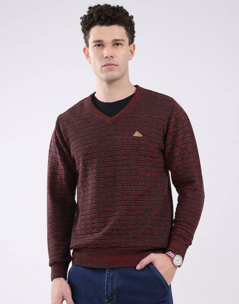 Monte Carlo Herren V-Ausschnitt Langarm Pullover L himbeere von Joom DACH