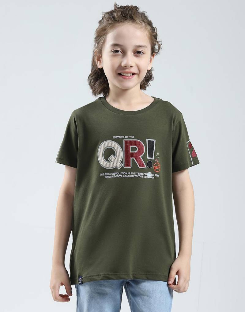 Monte Carlo Jungen Bedrucktes Regular Fit Rundhals Halbarm T-Shirt 11-12 Years olivgrün von Joom DACH