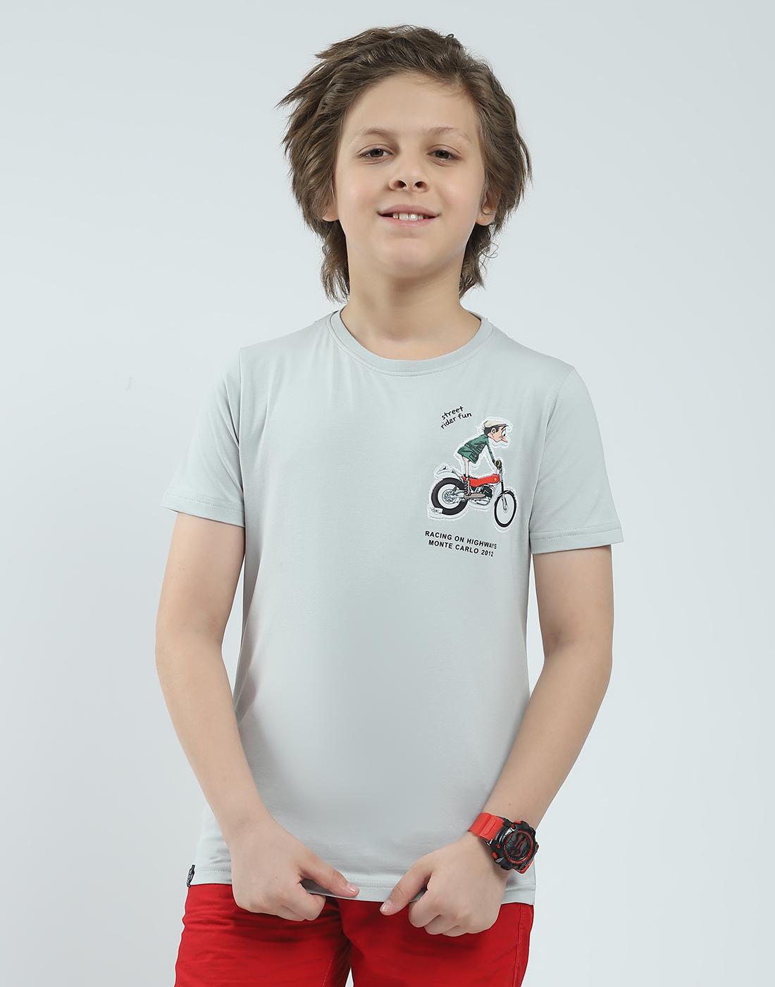 Monte Carlo Jungen Regular Fit Bedrucktes Halbarm-T-Shirt 11-12 Years grau von Joom DACH
